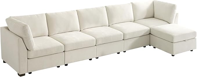 Sofa Couch Set with Storage Ottoman for Living Room