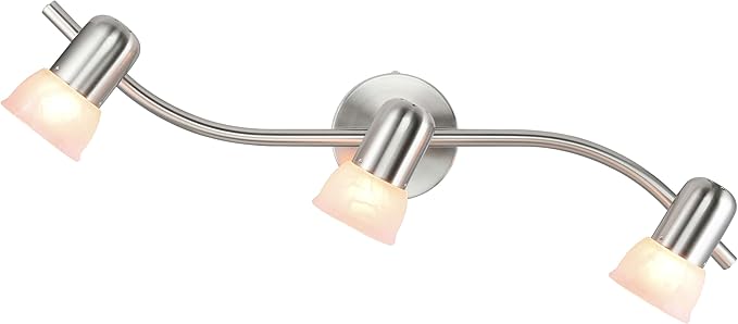 Track Lighting, 4 Light S-Shaped Track Light Bar with Glass