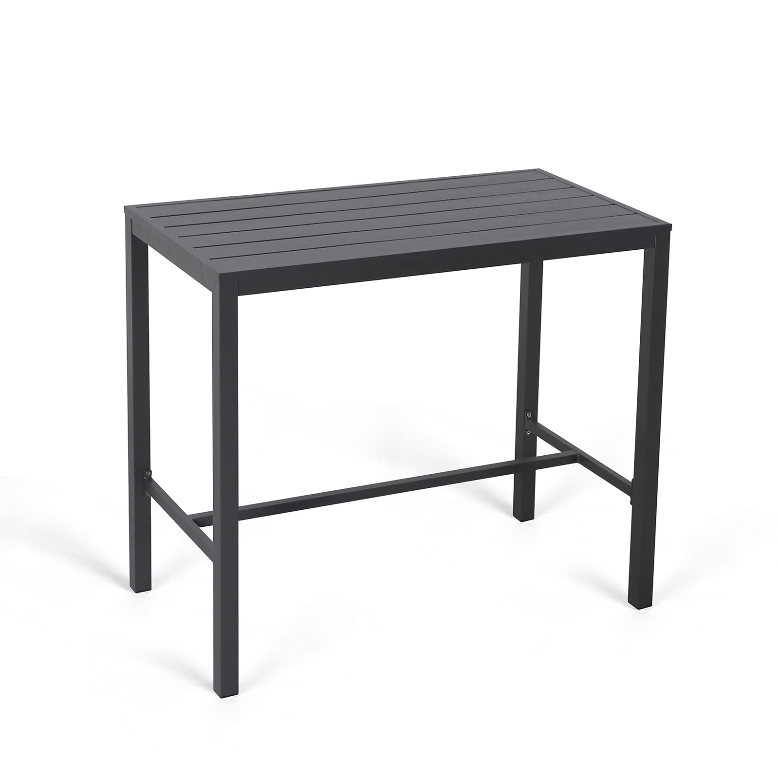 Bar Table High Top Table with All-Aluminum Frame Rectangular Pub Table