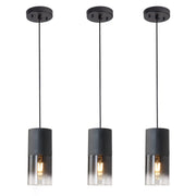 3-Pack Black Pendant Light Fixtures, Adjustable Modern Pendant Lights for Kitchen Island