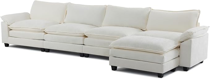 Sectional Sofa Modular Deep Seat Sofa Couch with Ottoman