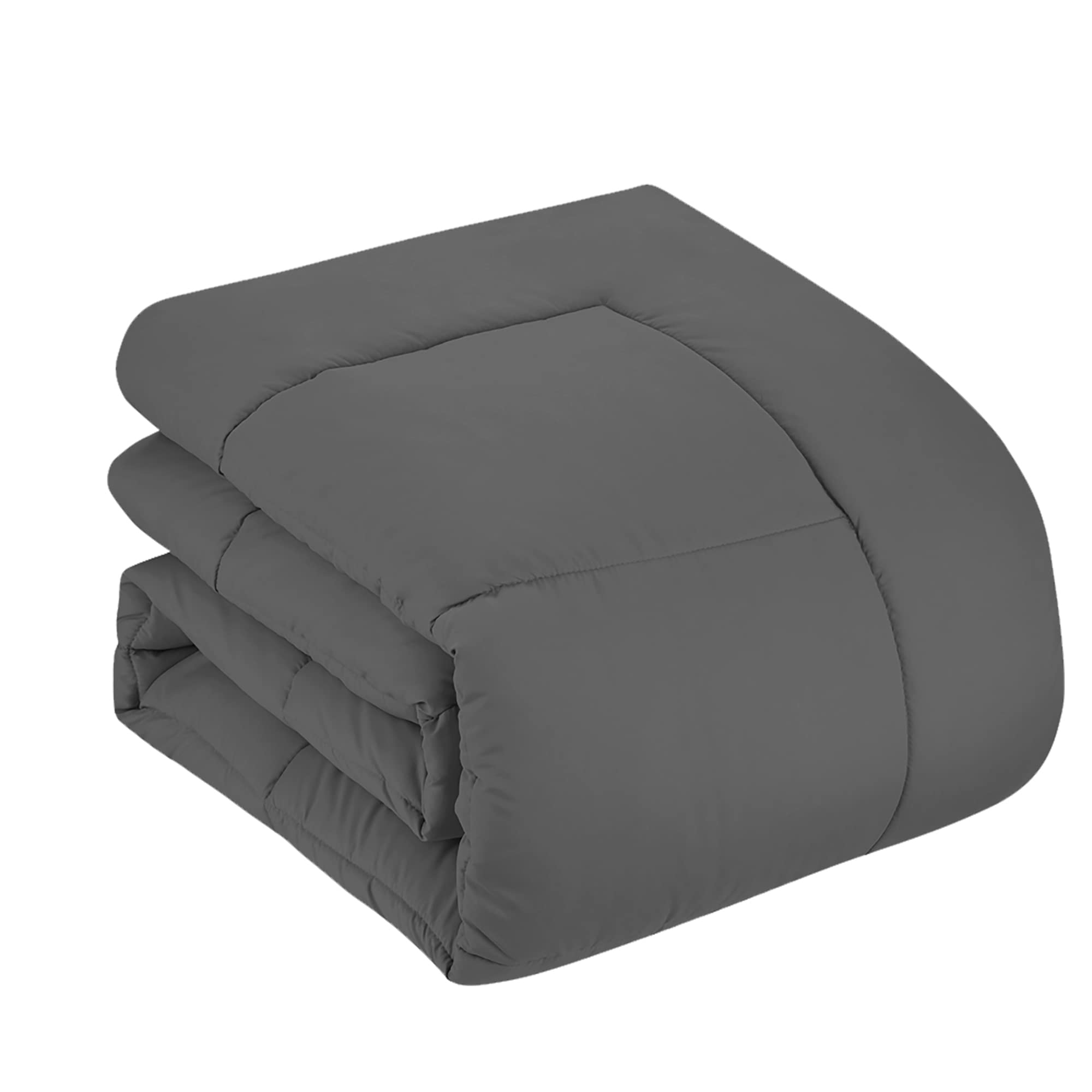 7 Piece Comforter Set Bag Solid Color All Season Soft Down Alternative Blanket & Luxurious
