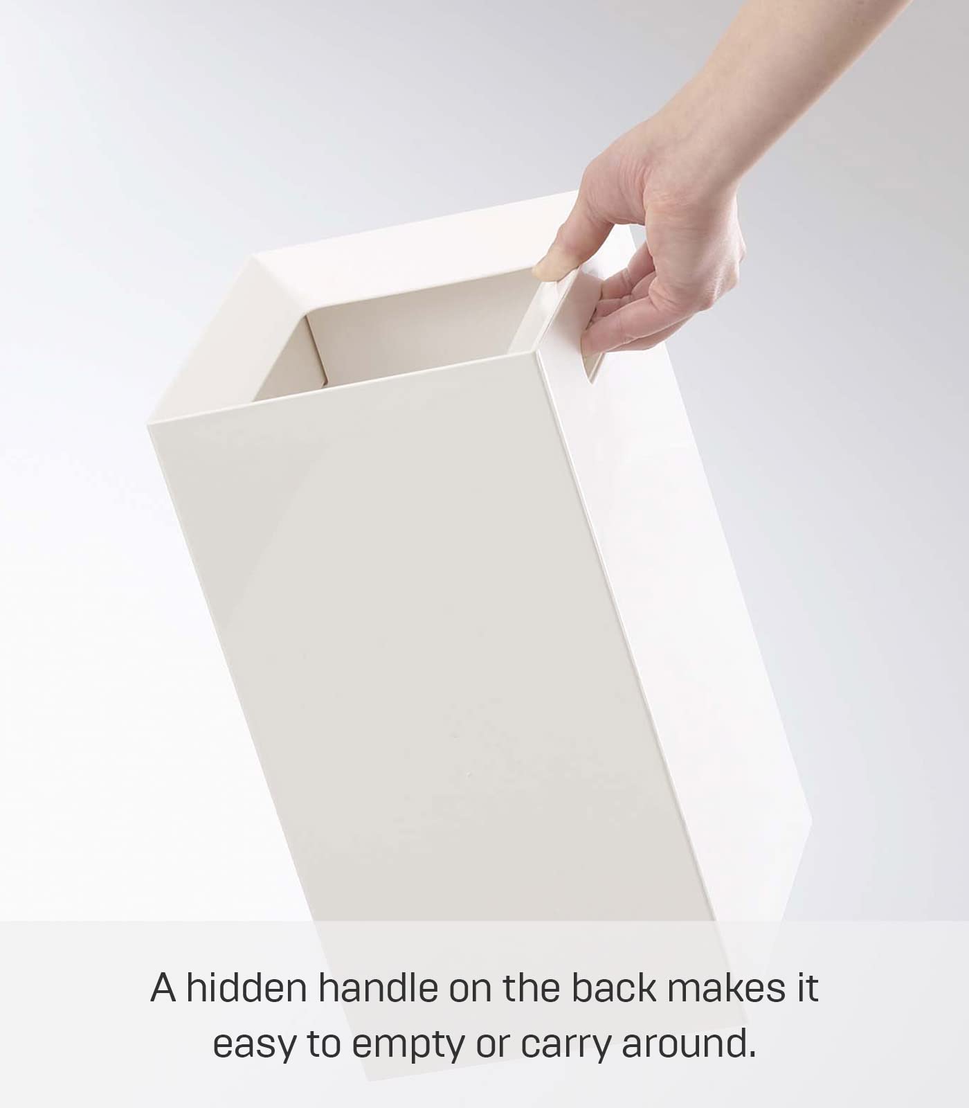 Yamazaki Home Veil Trash Can - Modern Open Top Garbage Waste Bin Basket with Handle - Abs Plastic - 2.5 Gallons, 10 Liters