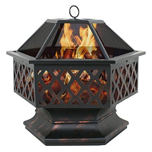 Shaped Fireplace Outdoor Home Garden Backyard Firepit,Oil Rubbed Bronze