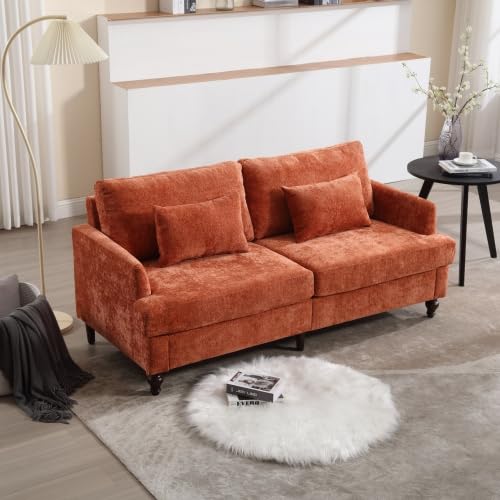 68.9'' Chenille Fabric Loveseat Sofa Futon Couch for Living Room