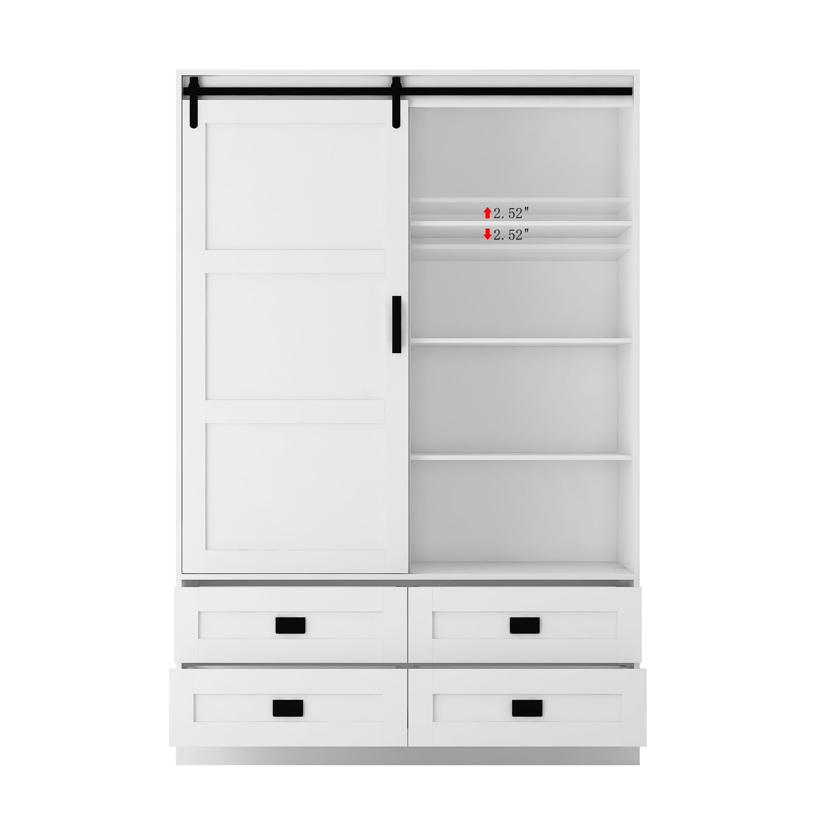 Armoire Wardrobe Closet with Sliding barn Door,Wardrobe Cabinet