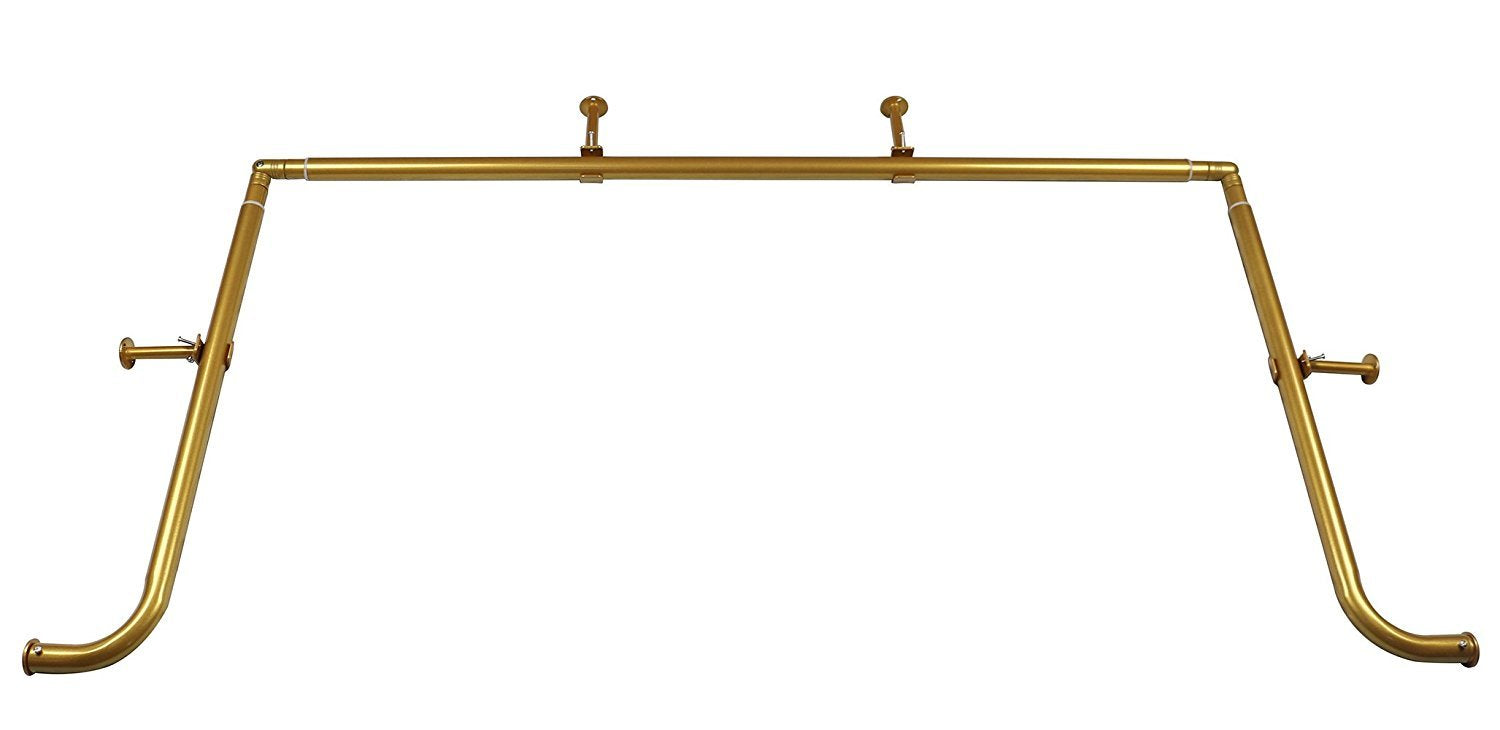 1-Inch Diameter Bay Window Curtain Rod Set for Bayview Windows