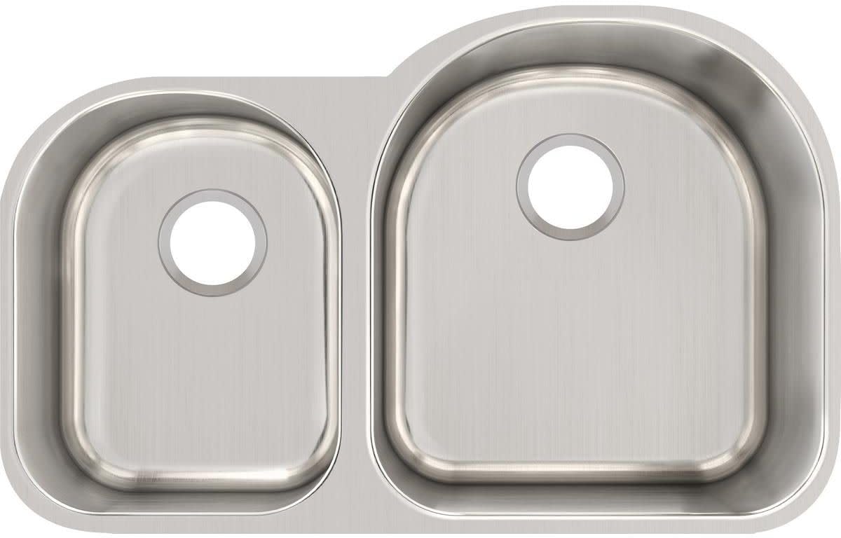 Lustertone ELUH311910L Offset 40/60 Double Bowl Undermount Stainless Steel Kitchen