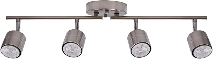 4-Light LED Track Lighting Kit, 4-Head Adjustable Directional Spotlights
