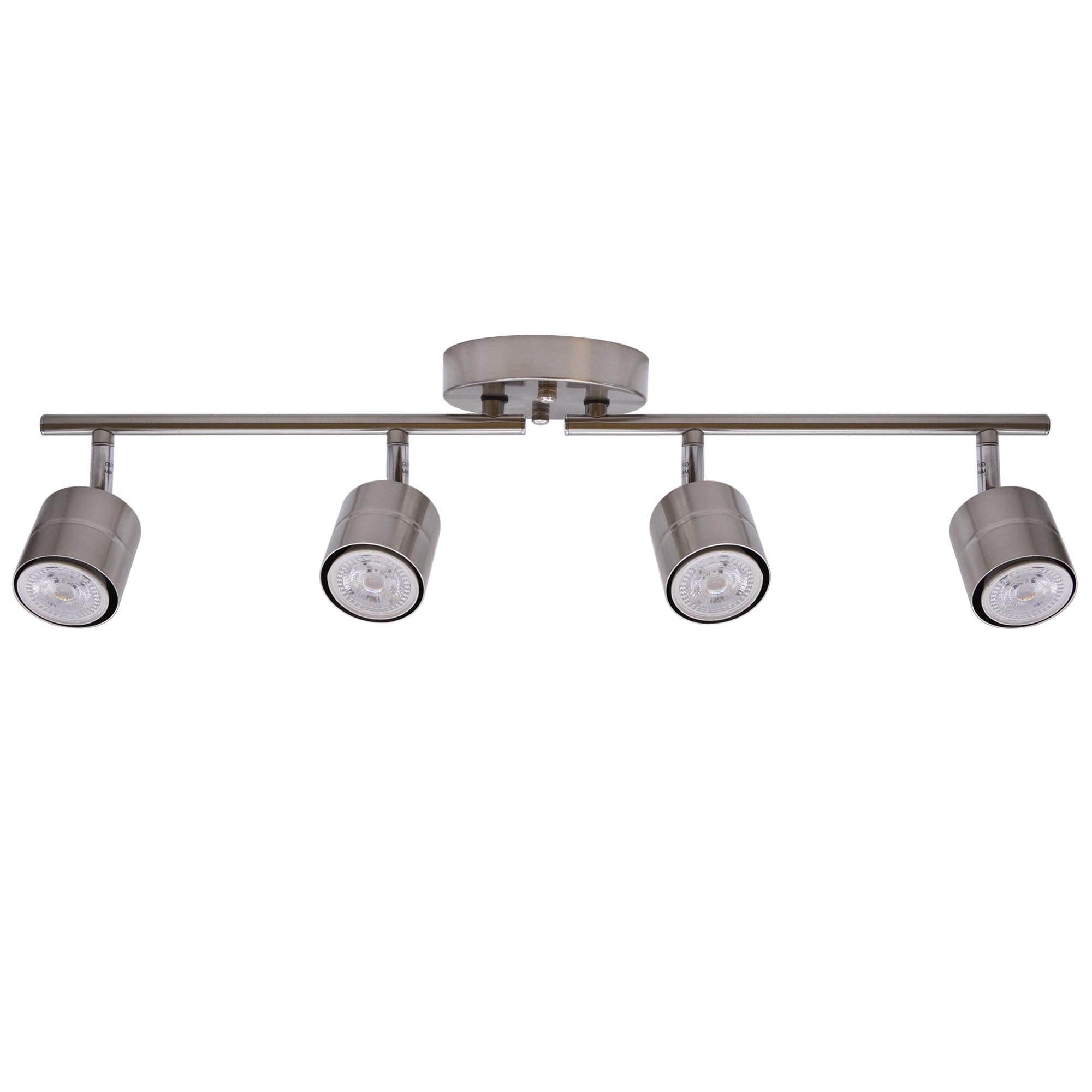 4-Light LED Track Lighting Kit, 4-Head Adjustable Directional Spotlights