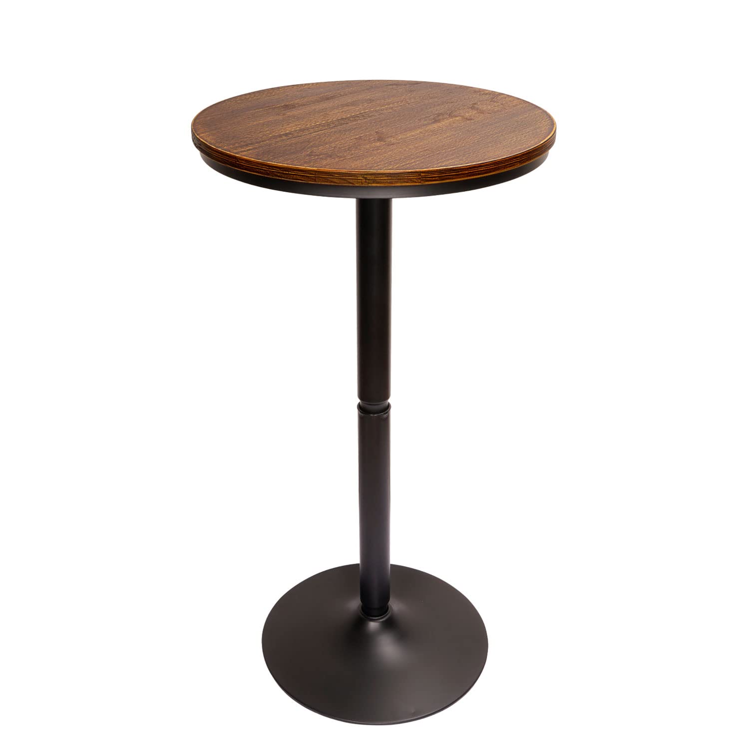 Round Bar Height Bistro Pub Table - Natural Wood Top