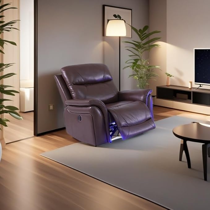 Recliner Couch Set 3PCS Breathing Leather Living Room Sofa Set