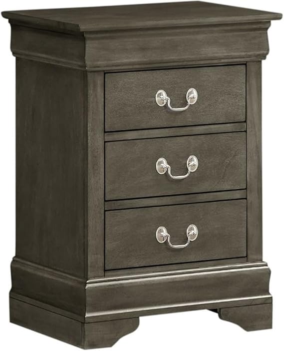 Louis Phillipe 3 Drawer Nightstand in Cherry