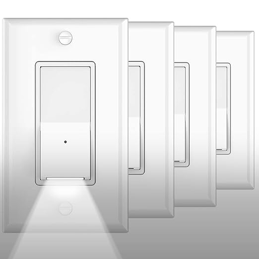 SOZULAMP Wall Switch with Night Light - Combination Nightlight and Single Pole