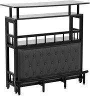 Home Bar Unit for Liquor, 44-Inch Bar Height Table with Storage