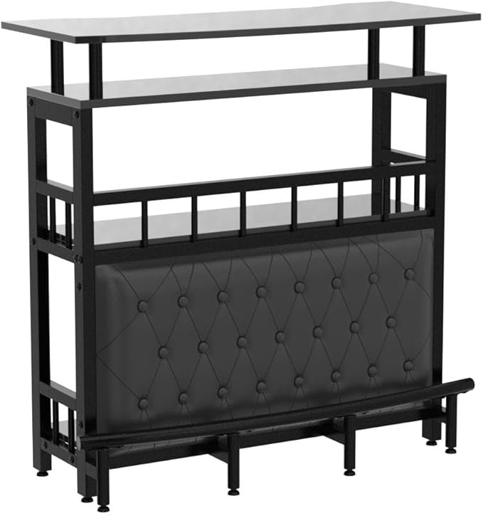 Home Bar Unit for Liquor, 44-Inch Bar Height Table with Storage