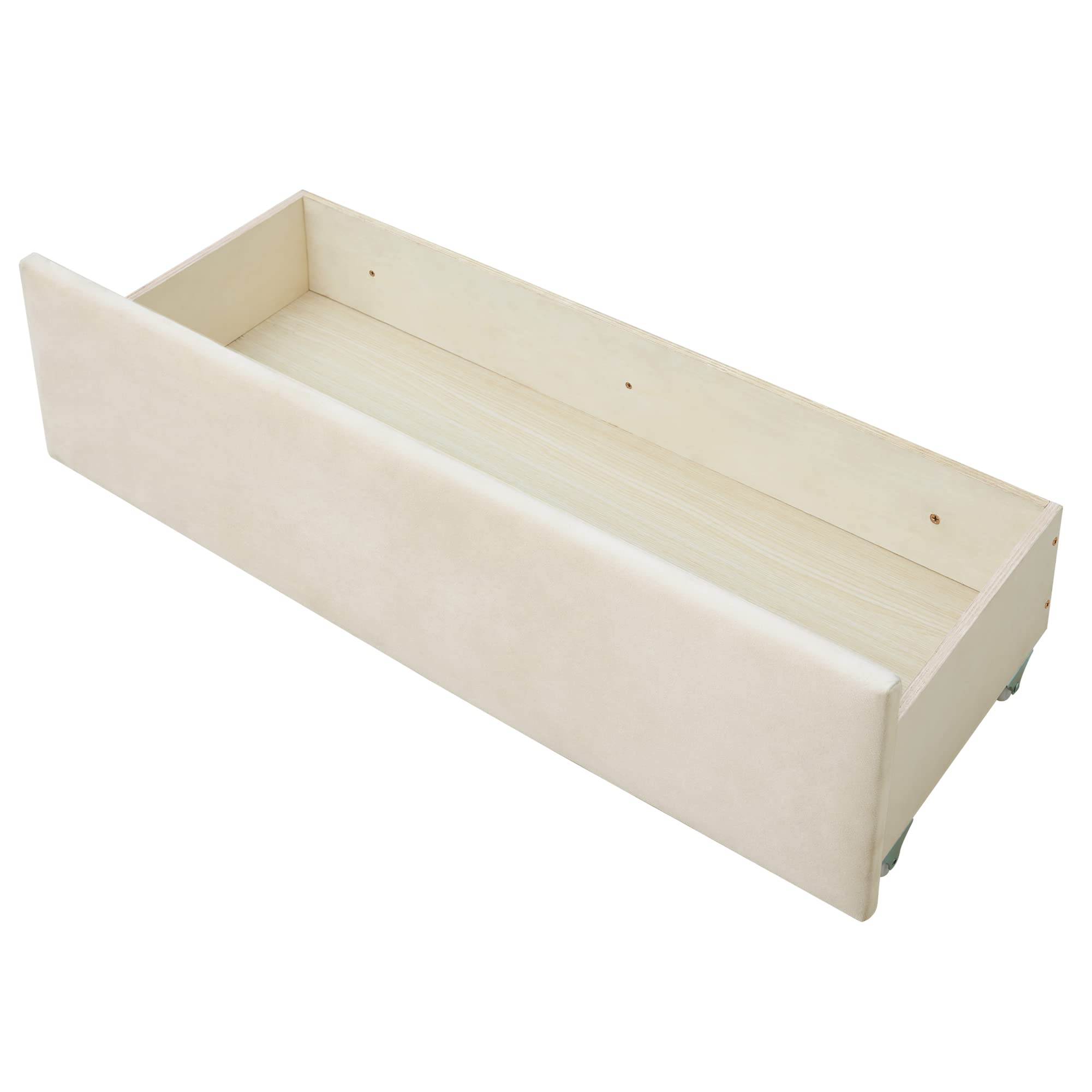 Twin Size Daybed with Storage Drawers - Upholstered Velvet Sofa Bed, Wood Slat Support