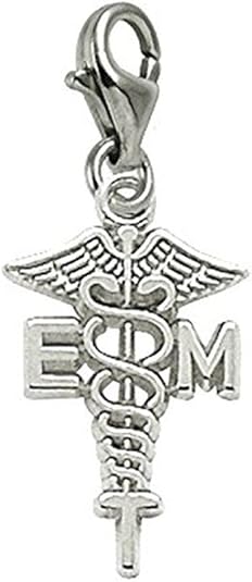 4K Yellow Gold EMT Charm with Lobster Claw Clasp