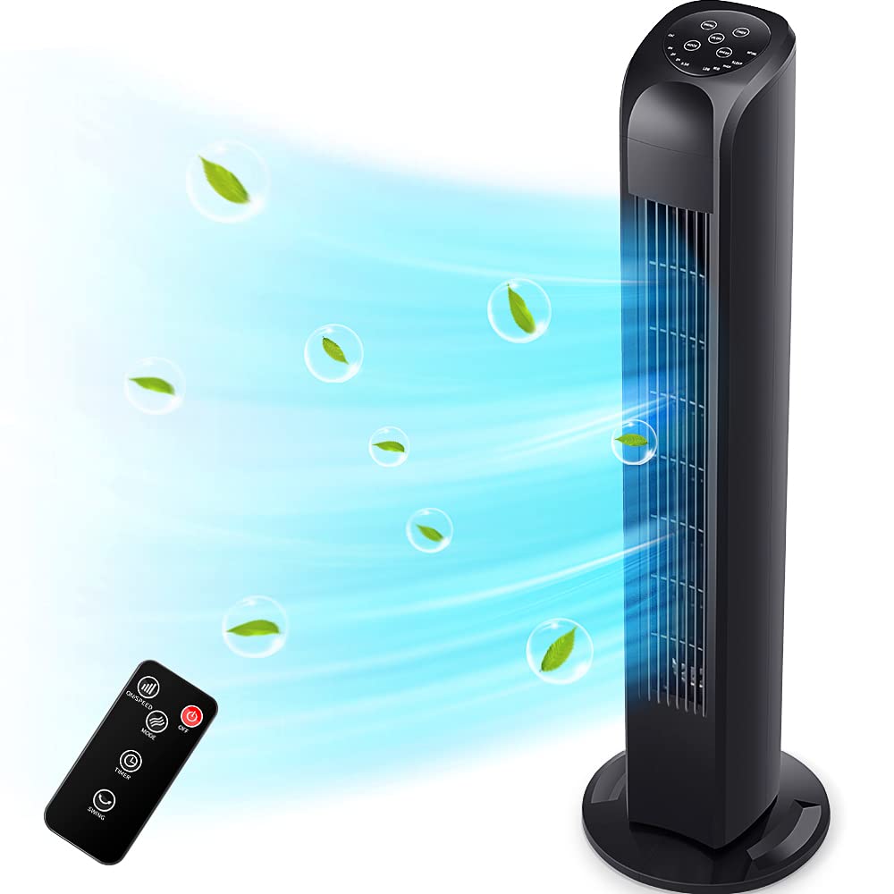 Tower Fan with Remote, Electric Standing Tower Fan Floor Fan for Bedroom
