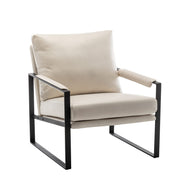 Faux Leather Metal Frame Accent Chair - Modern Accent Chairs for Living Room