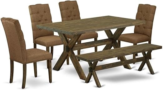 X776EL718-6 6 Piece Dinette Set Contains a Rectangle Dining Table