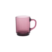 Versailles Plum (Purple) Tempered Glass Mugs | 260ml Set of 6 | Ultra-Resistant