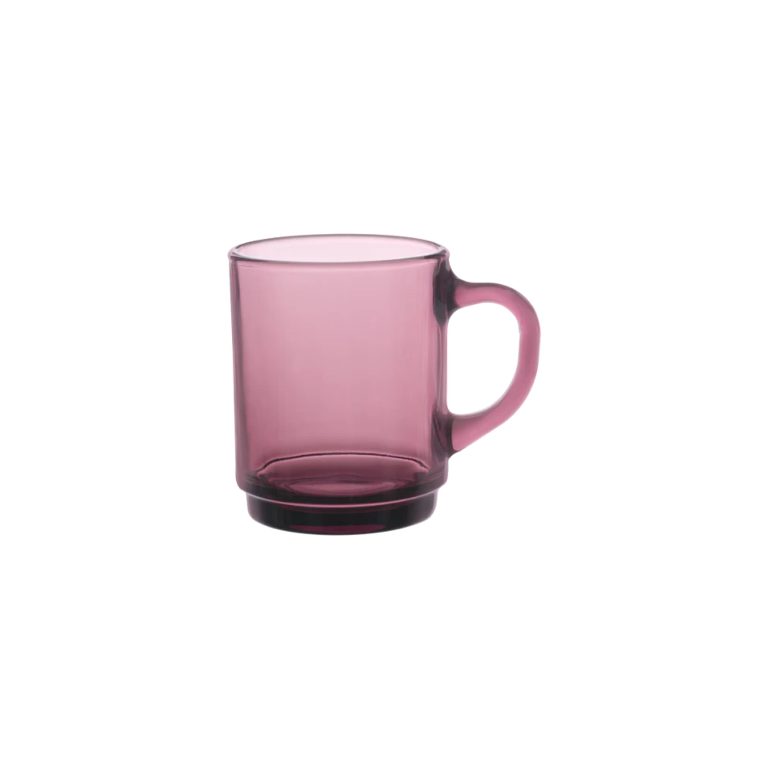 Versailles Plum (Purple) Tempered Glass Mugs | 260ml Set of 6 | Ultra-Resistant