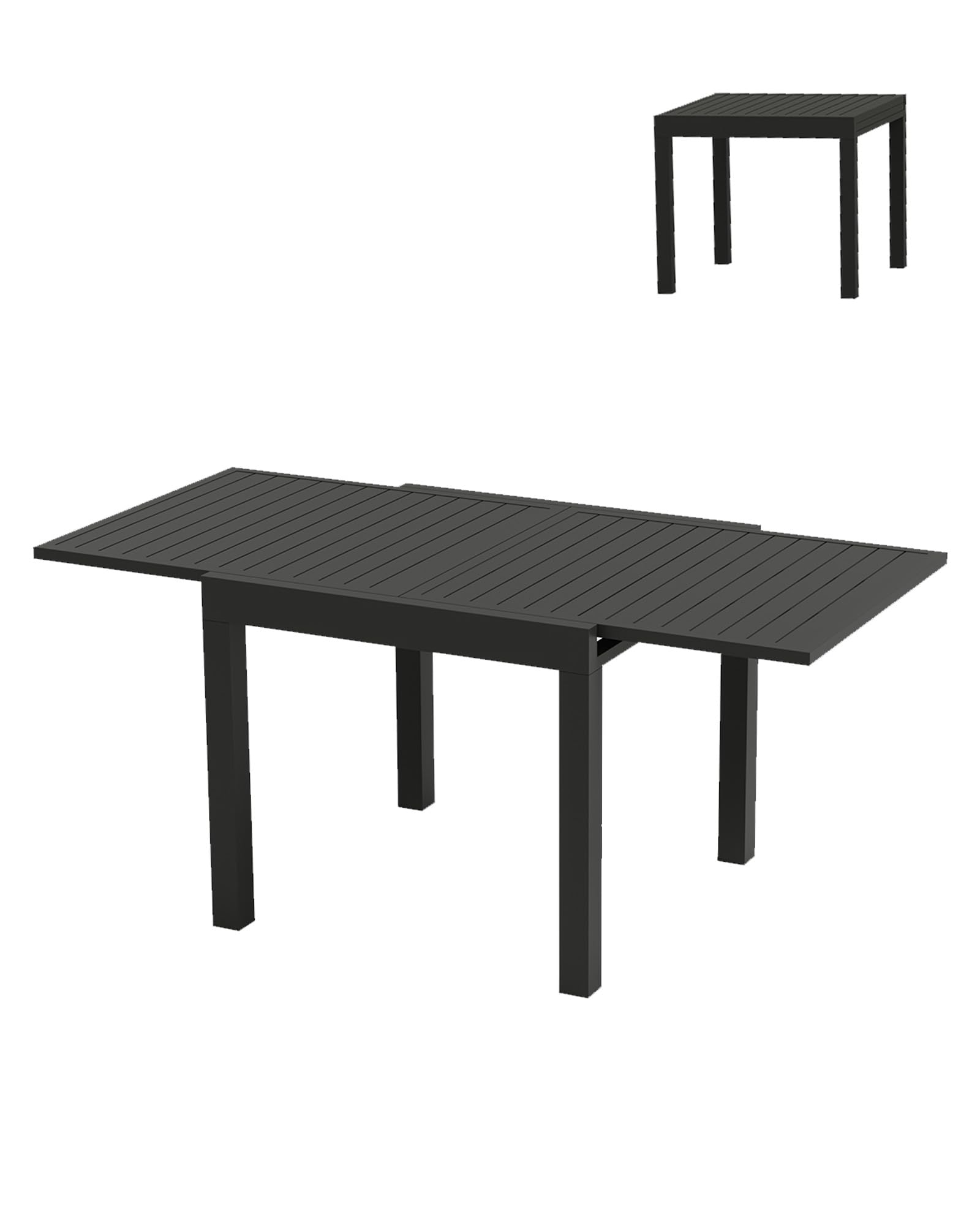 Expandable Patio Table, Extendable Outdoor Dining Table Set for 4-6 Persons