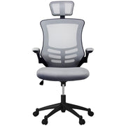 Executive High Back Office Chair w/Headrest in Silver Gray Fabric