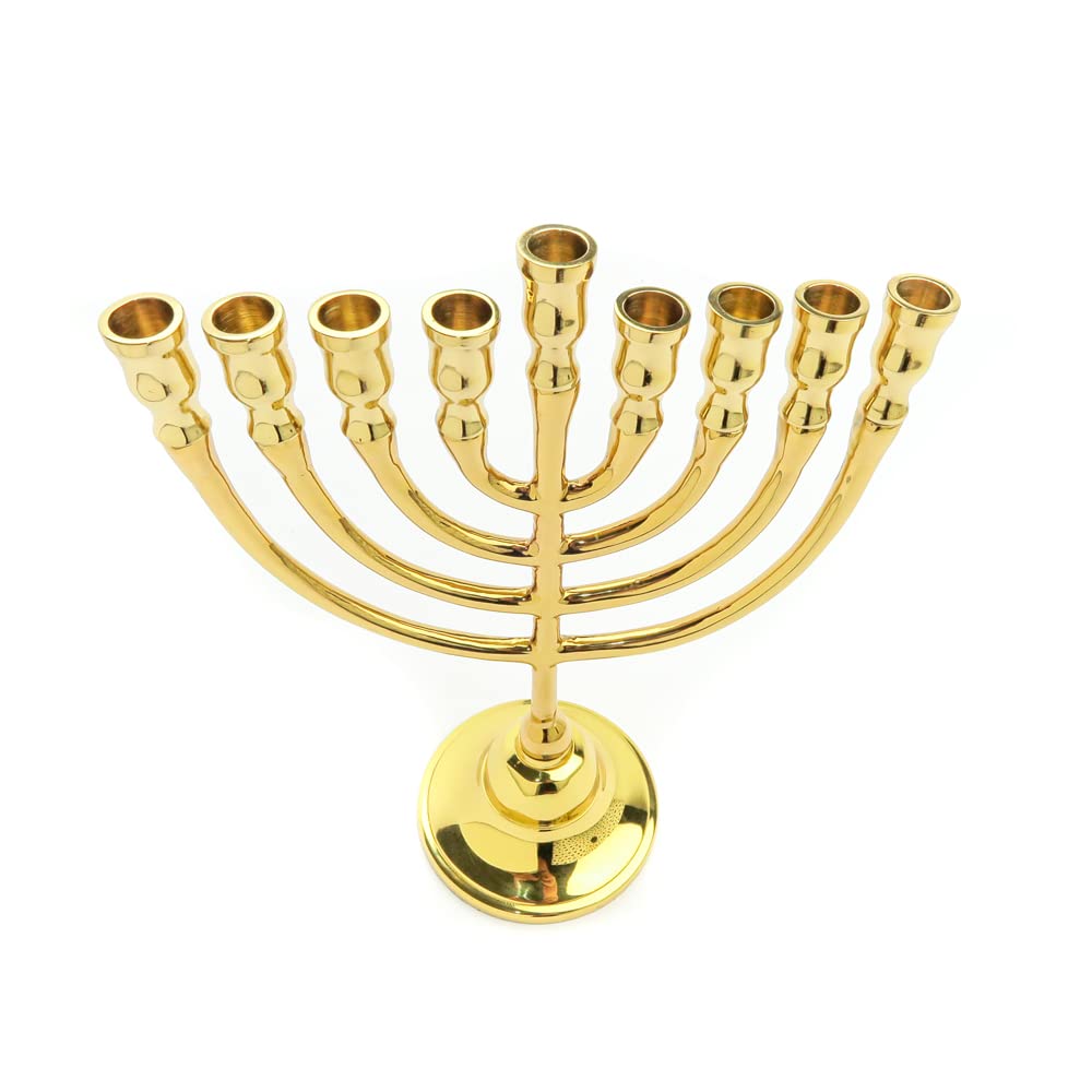 Classic Bronze Hanukkah Menorah - 8.5"x7" - Elegant Judaica Gift