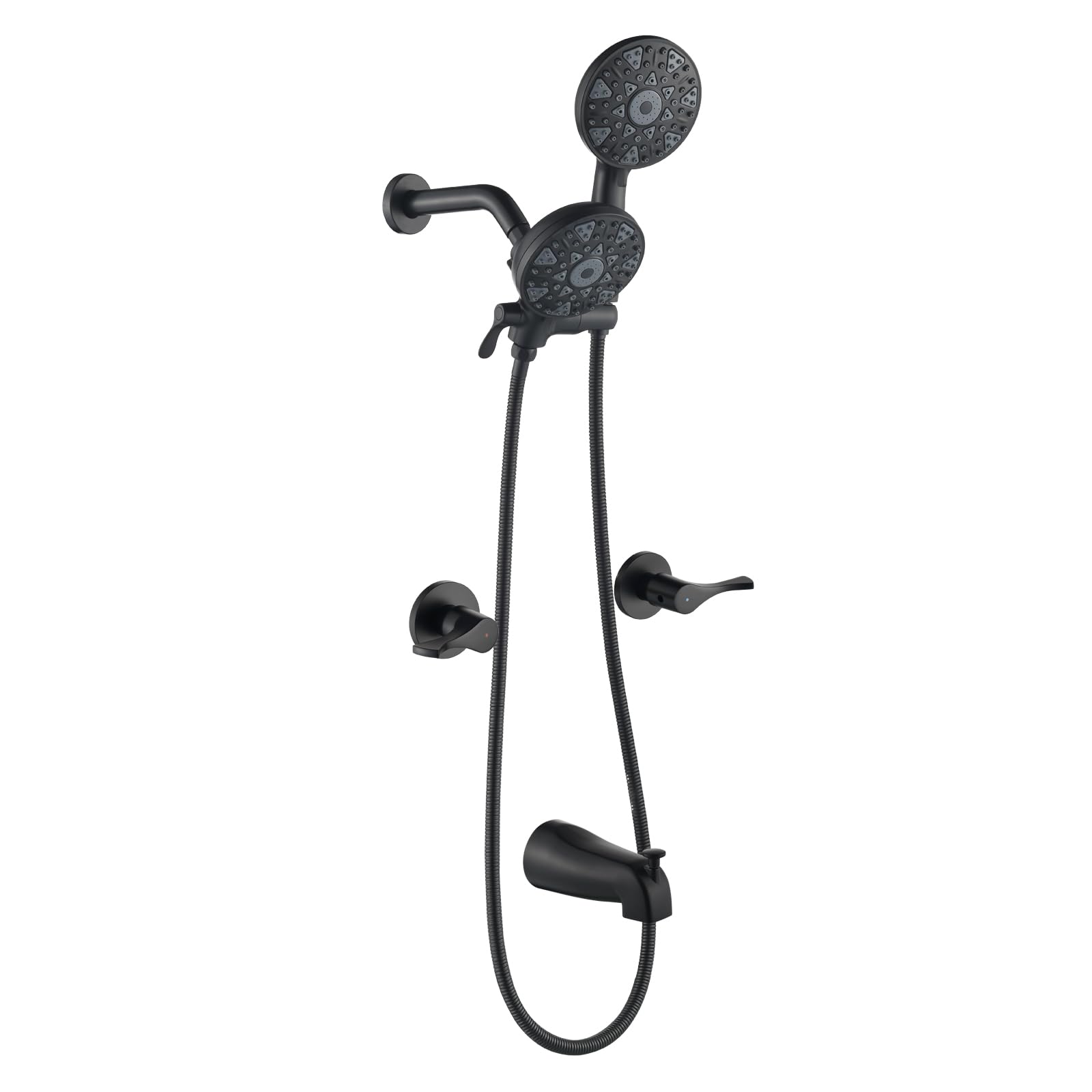 2 Handle Shower Faucet Set with Tub Spout and Shower Head Combo