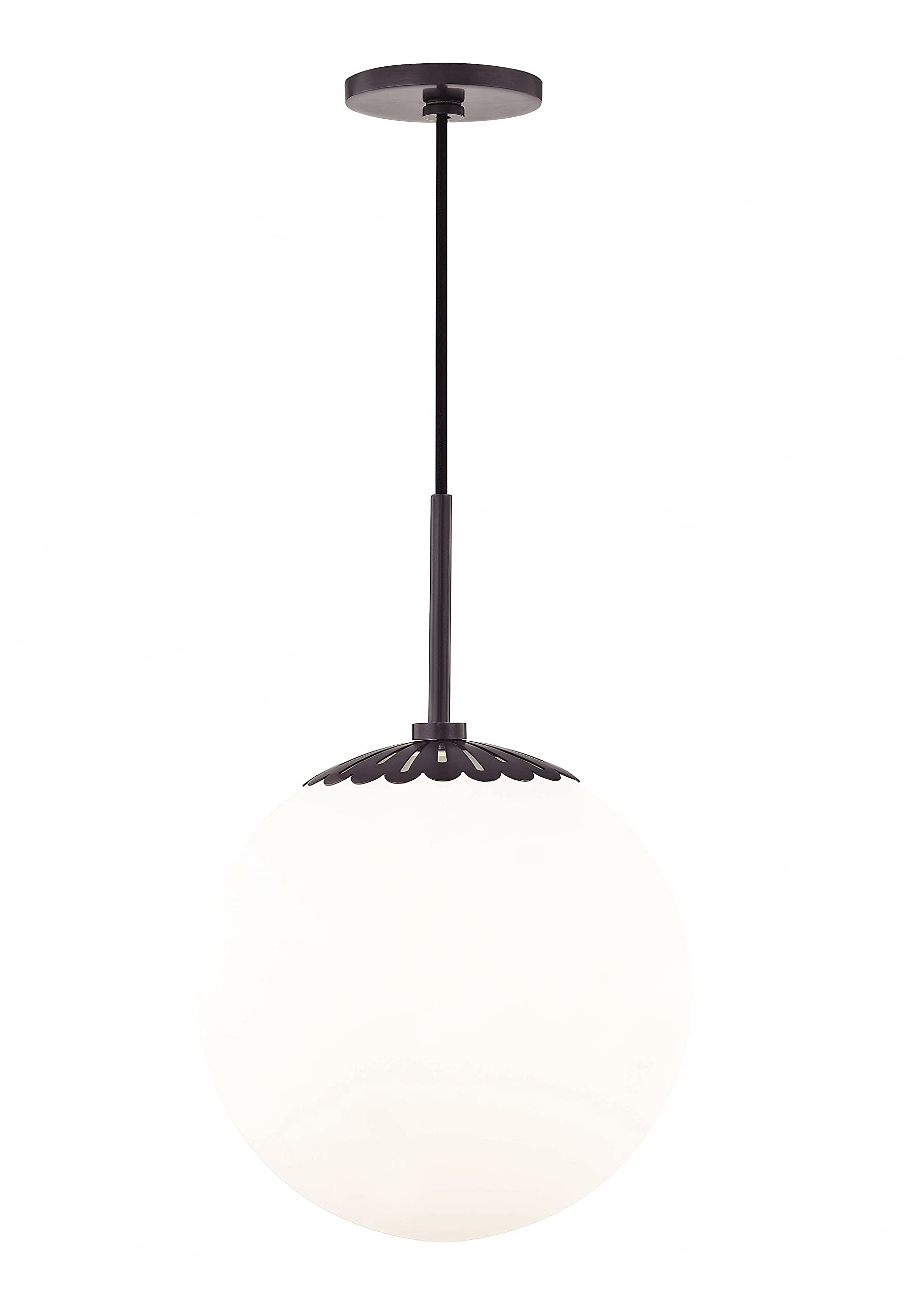 H193701L-OB Paige Pendants, 1-light, 60W, Old Bronze Finish, Opal Glossy Glass