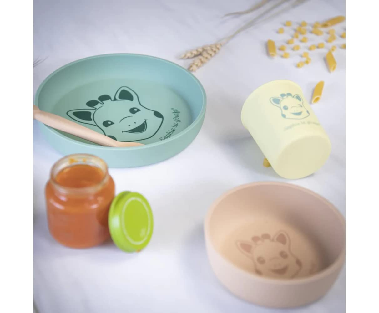 girafe Silicone Meal Set | Includes a Silicone Plate, Bowl, Cup & Spoon