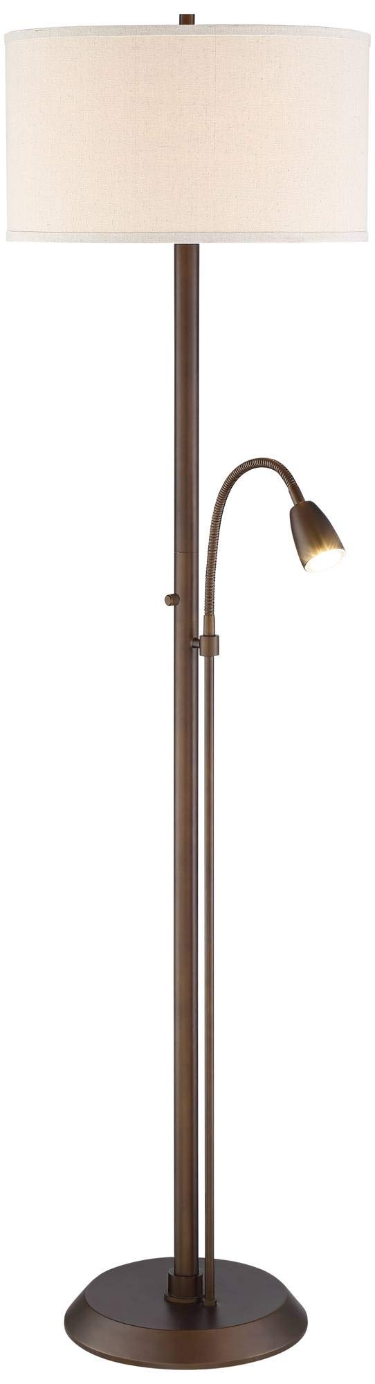 Traverse Modern Floor Lamp with Gooseneck Reading Light LED 64" Tall