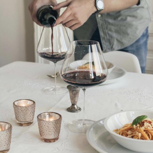 Burgundy Red Wine Glass Hand-Blown Crystal | Set of 2