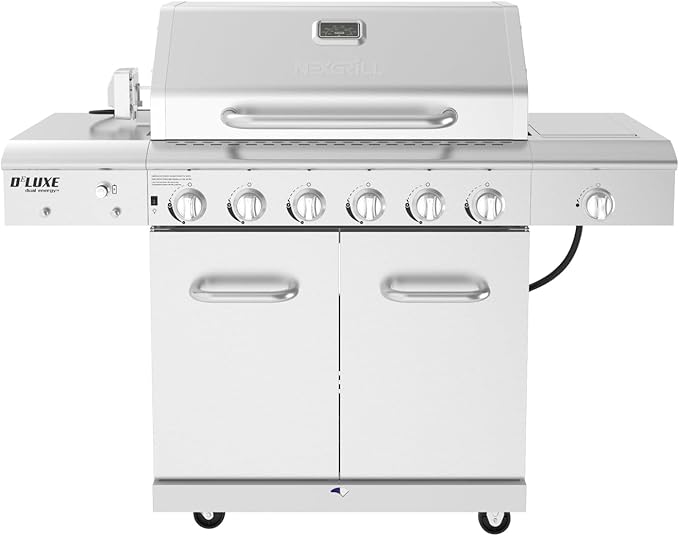 Deluxe 6-Burner Propane Gas Grill with Ceramic Searing Side Burner