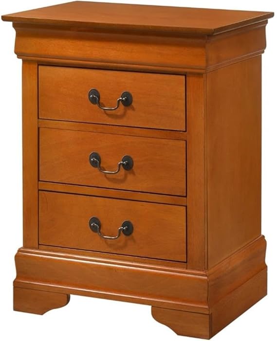 Louis Phillipe 3 Drawer Nightstand in Cherry