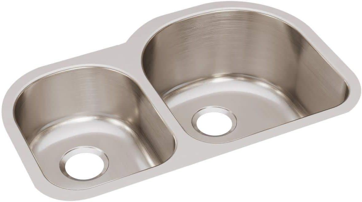Lustertone ELUH311910L Offset 40/60 Double Bowl Undermount Stainless Steel Kitchen