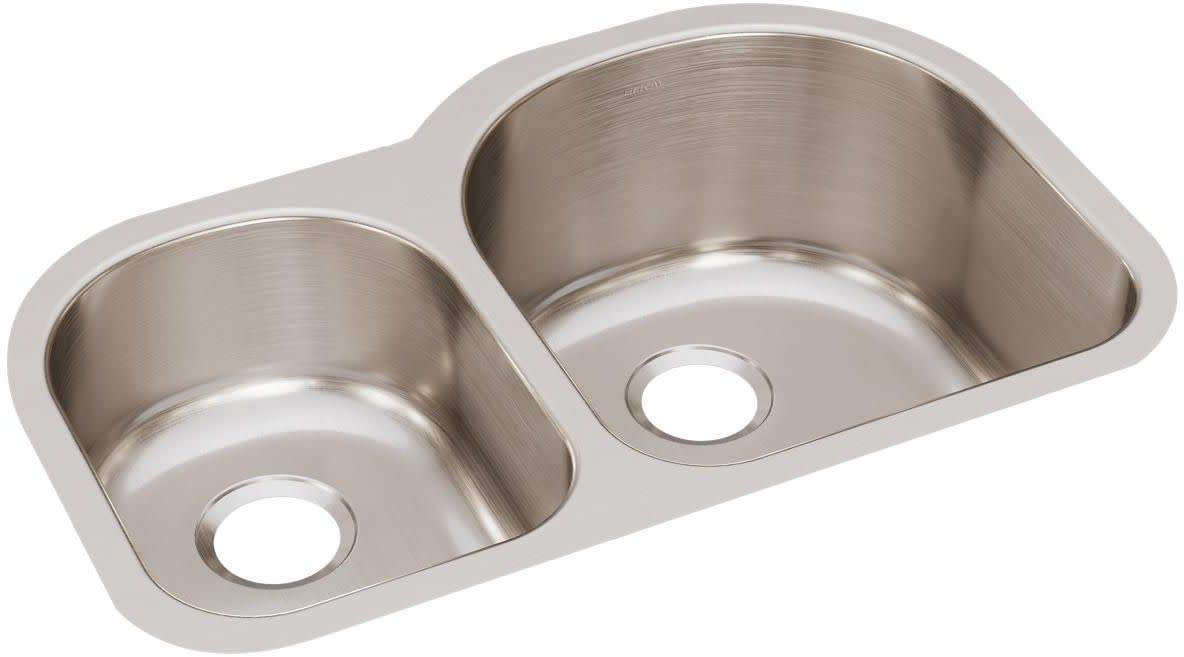 Lustertone ELUH311910L Offset 40/60 Double Bowl Undermount Stainless Steel Kitchen