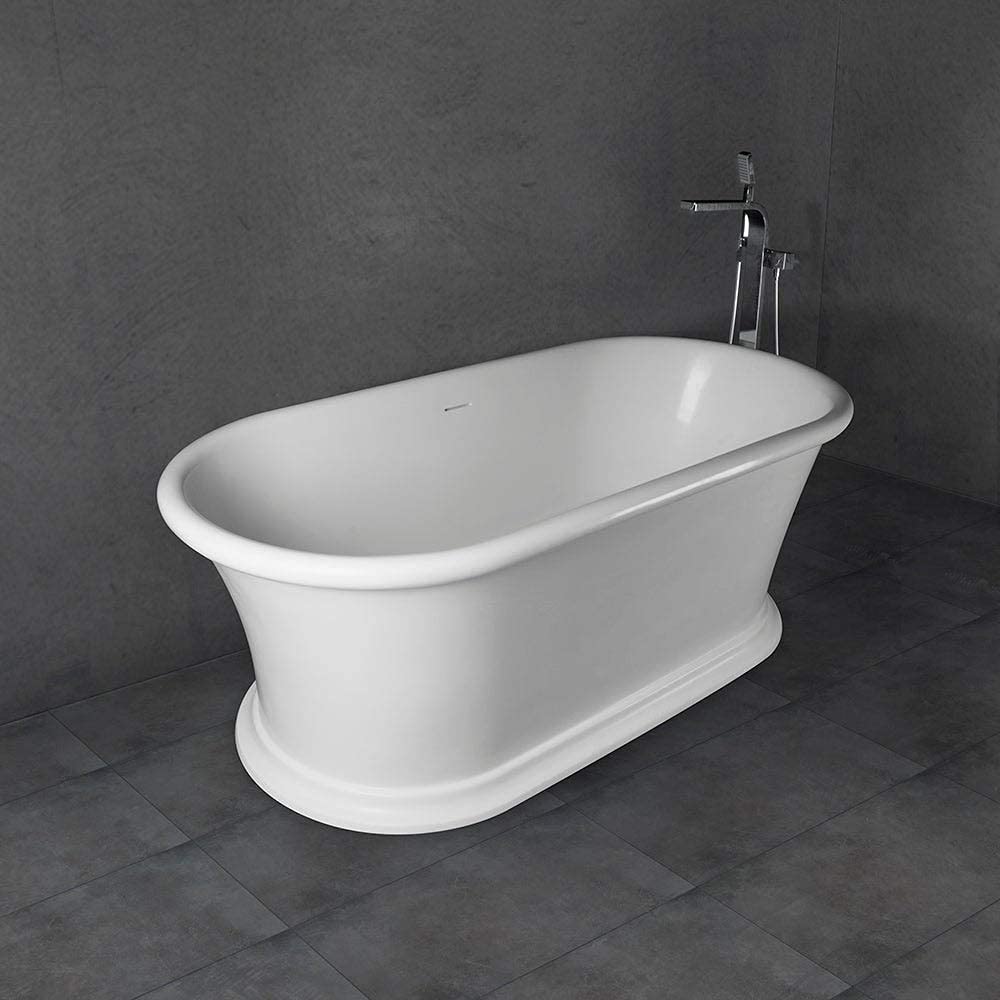 67" x 32" Flatbottom Freestanding Solid Surface Resin Stone Bathtub