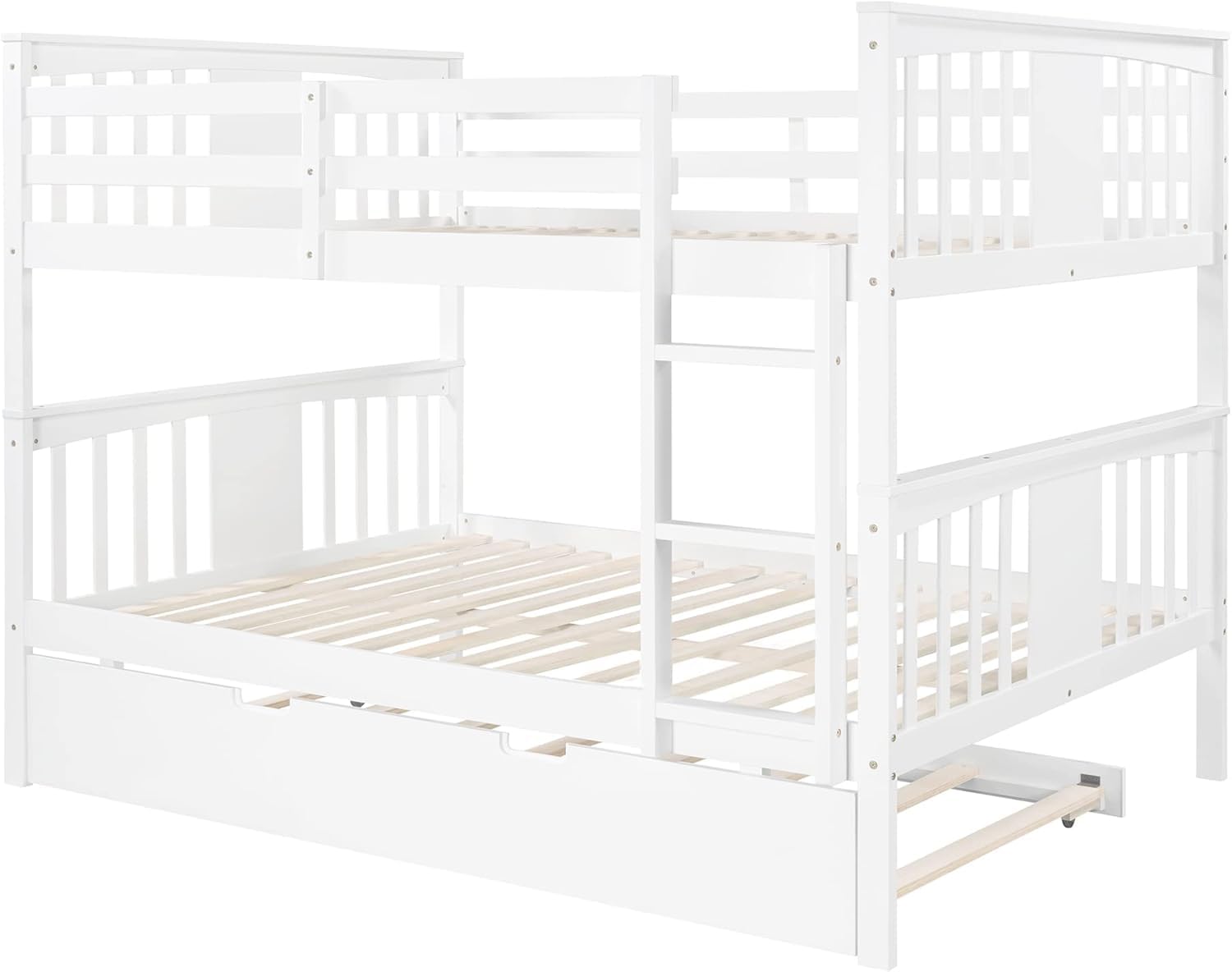 Convertible Full Over Full Bunk Bed with Twin Trundle