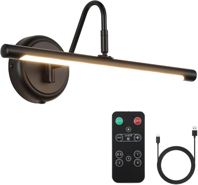 Light with Controller Dimmable Color Adjustment, Rechargeable 5000mAh Battery