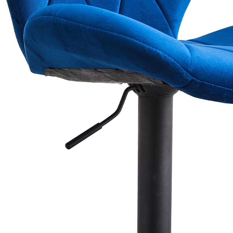 OFCASA Bar Stools Swivel Height Adjustable Barstools with Backrest and Footrest, Velvet Counter Stools for Kitchen, Dining Room, Bar(Blue 2pcs/Set)