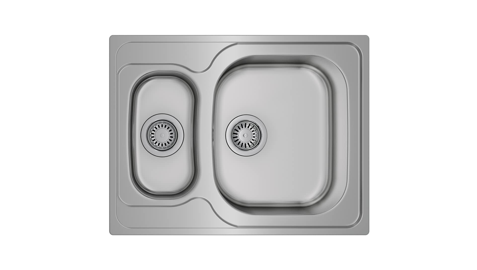 Universe 60 T-XP 1½C – Kitchen Sink with 2 Basins, Recessed and Reversible