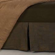 Paseo Road Copper Suede Lodge Western Super King Pleated Bed Skirt 18” Drop Brown