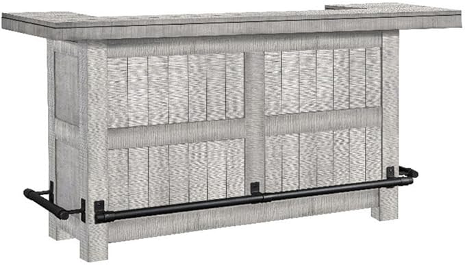 Wood Home Bar with 4 Shelves and 3 Drawers in Cherry (42" H x 80" W x 28" D) for Home