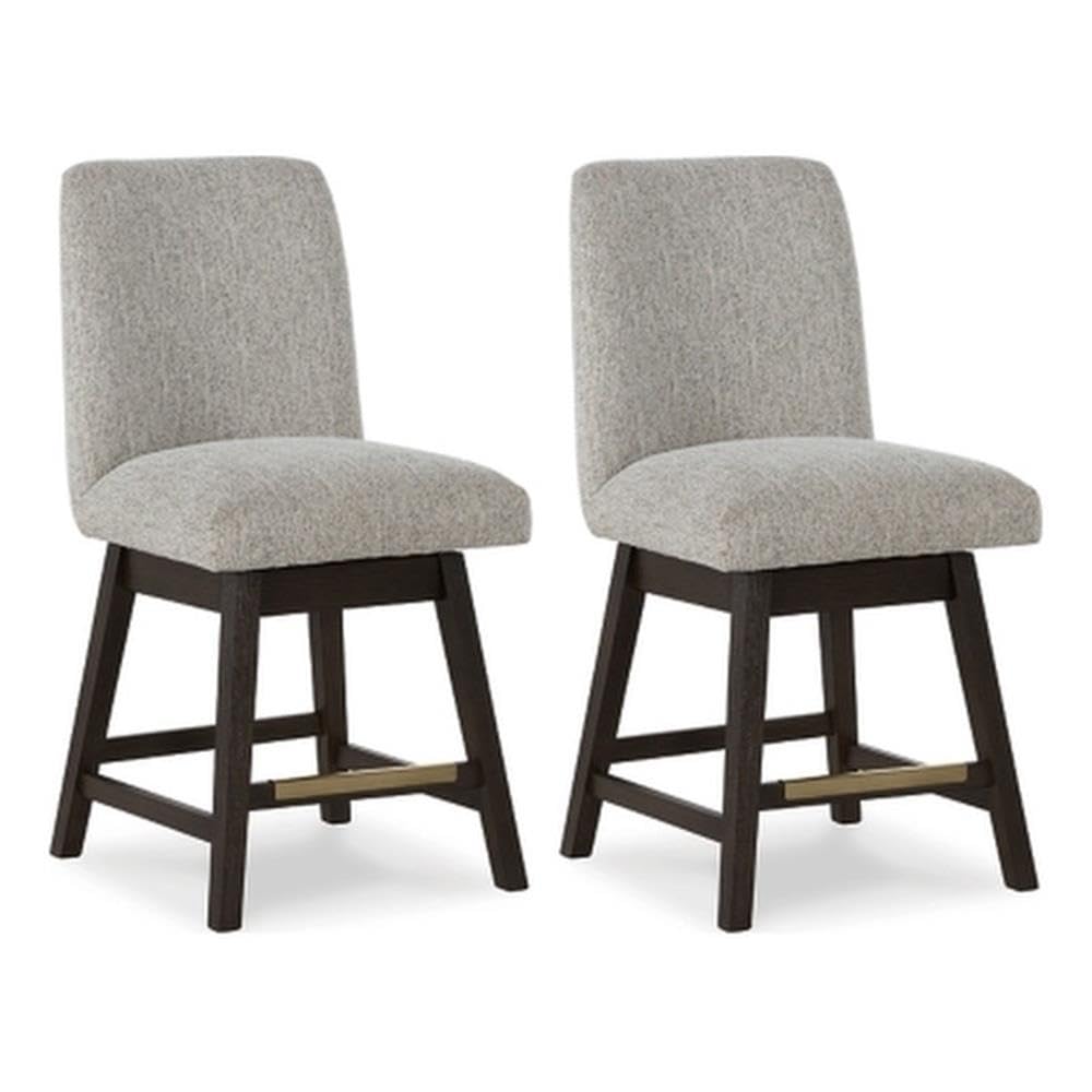 Burkhaus Urban Counter Height Upholstered Swivel Bar Stool with Footrest