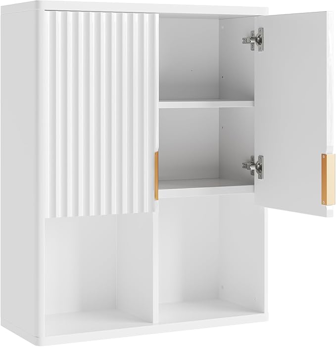 Fluted Bathroom Wall Cabinet Over The Toilet Storage