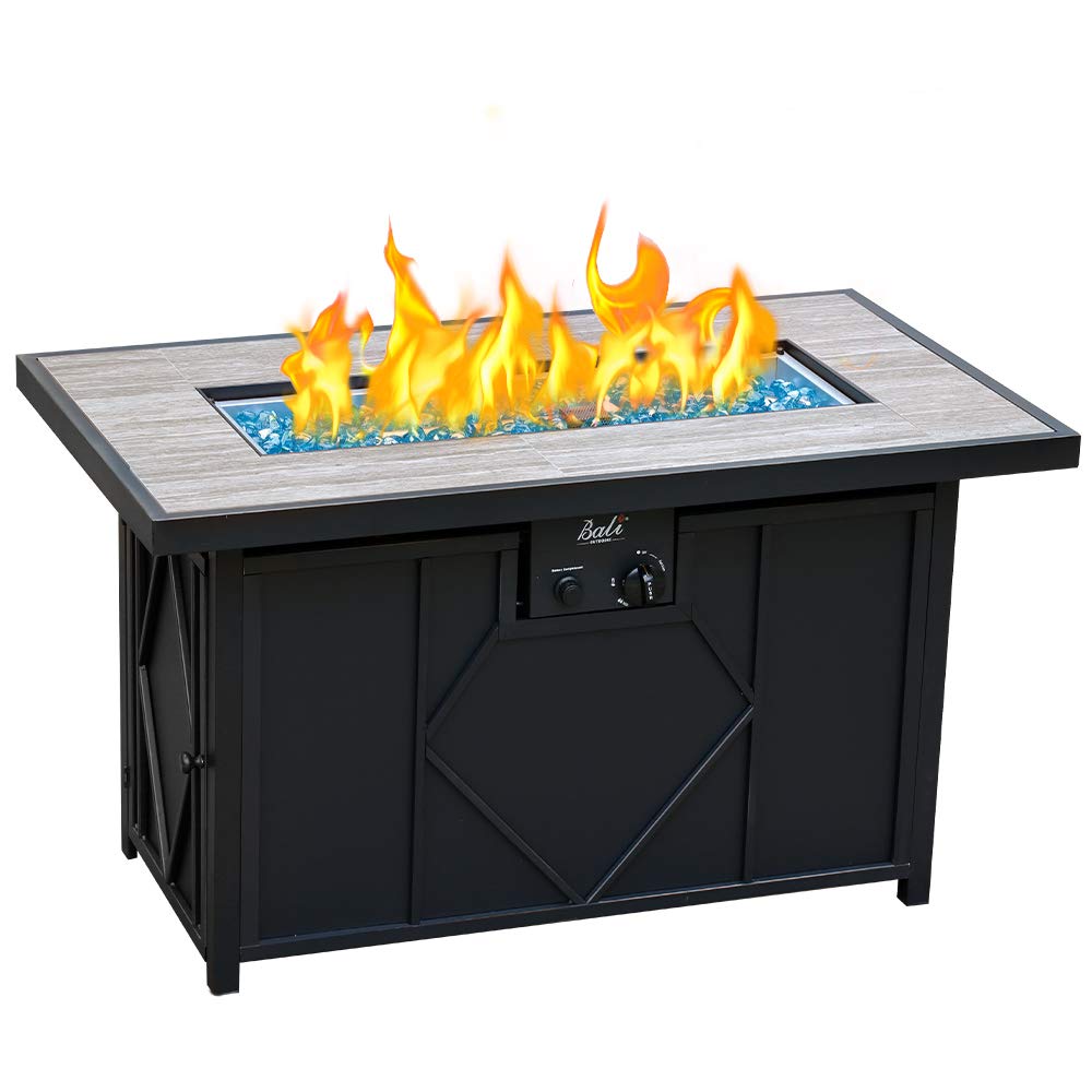 Fire Pit Table Propane Gas Firepit Rectangular Fire Table 42In 60,000