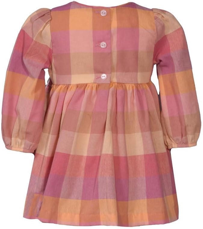 Thanksgiving Dress - Buffalo Check Pumpkin Smocked Dress with Headband for Baby